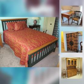 MaxSold Auction: This online auction features Secretary cabinet, Bassett Buffet, mirrors, Hickory White sofa, Aynsley china, art by Barbara Hess Mercier, Asian Stands, Lamps, End Tables, Broyhill Night Stand, Black And Decker Workmate Bench and much more!